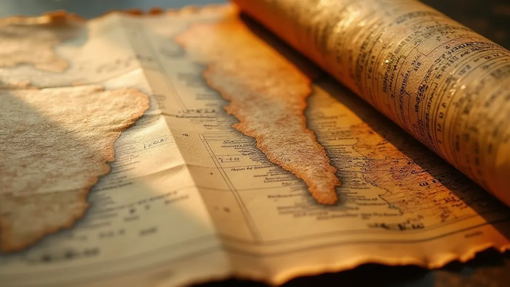 Detailed view of an antique map of Africa