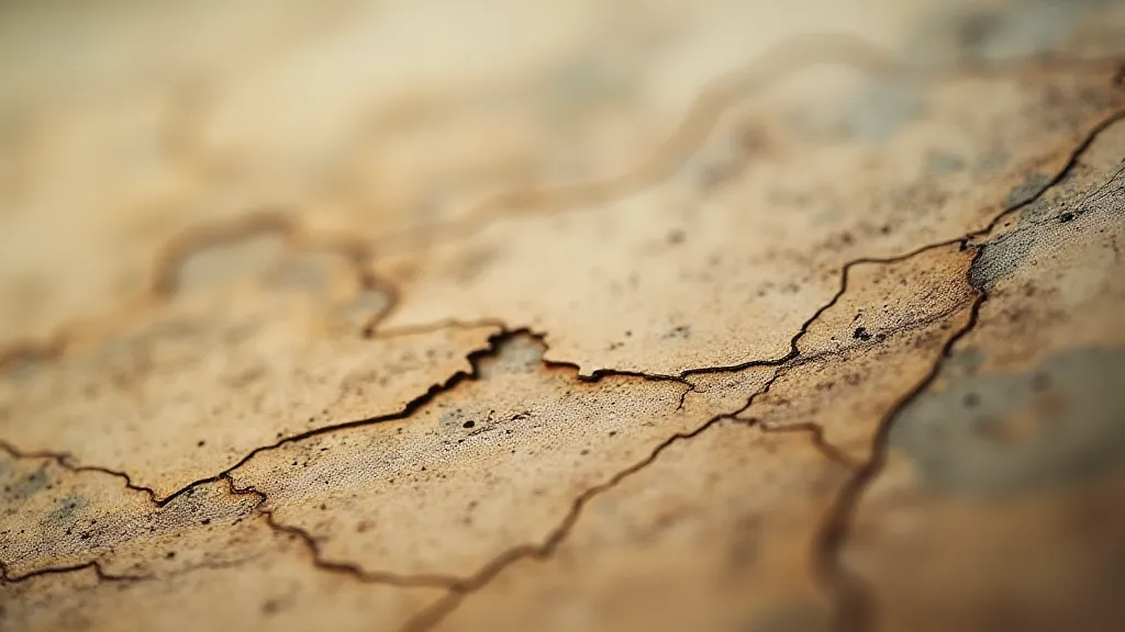 Close-up of the texture of aged map paper