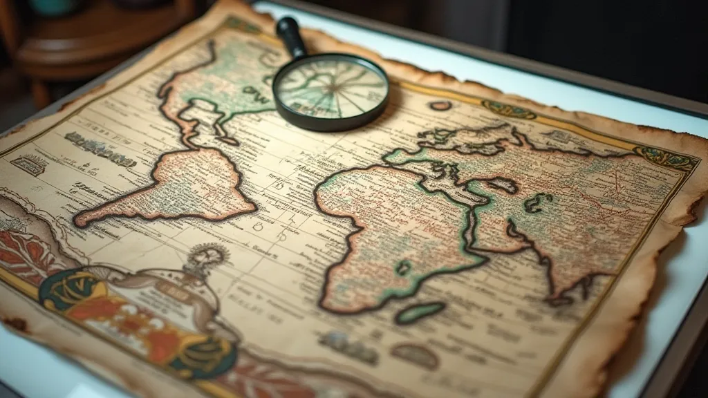 Detail of an antique map of the Americas