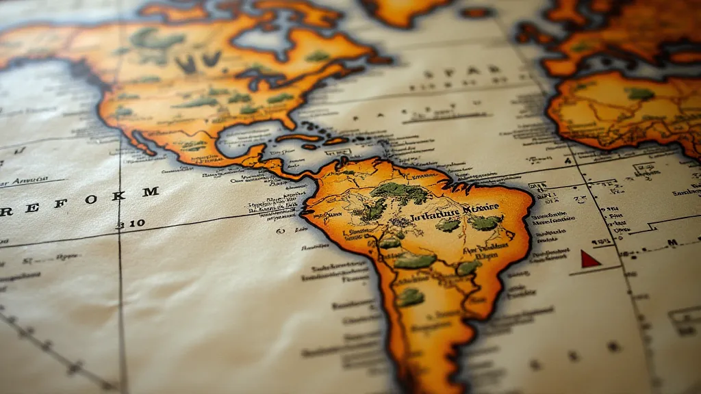 Detail of a 17th-century map of the Americas
