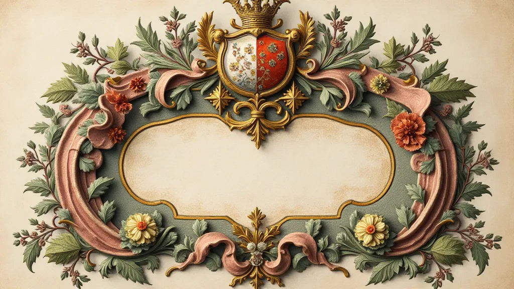 Detail of an ornate cartouche on a vintage map