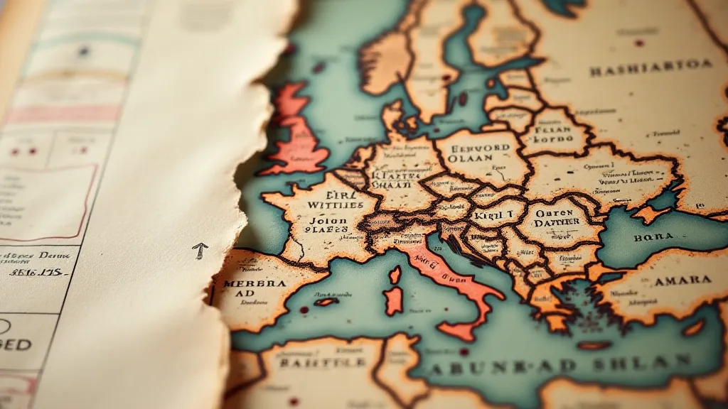 Section of a 19th-century map with a significant tear