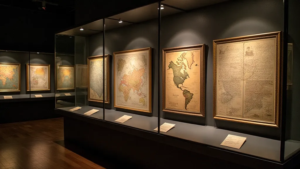 Display of vintage maps