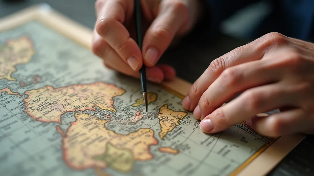 A map restoration expert working on a vintage map