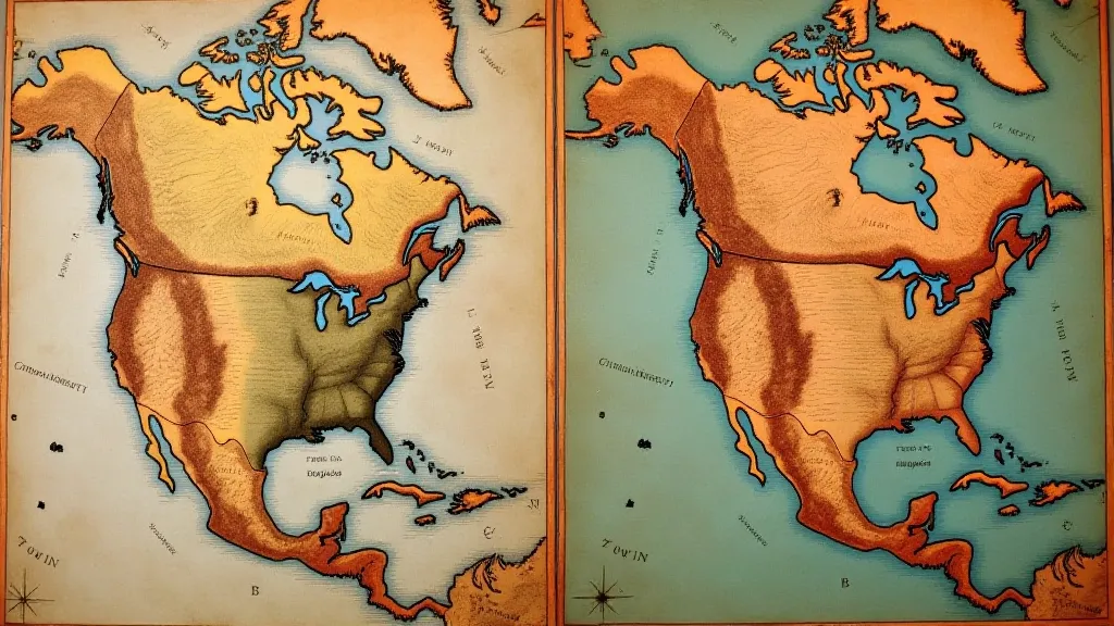 Comparison of old and new maps of North America
