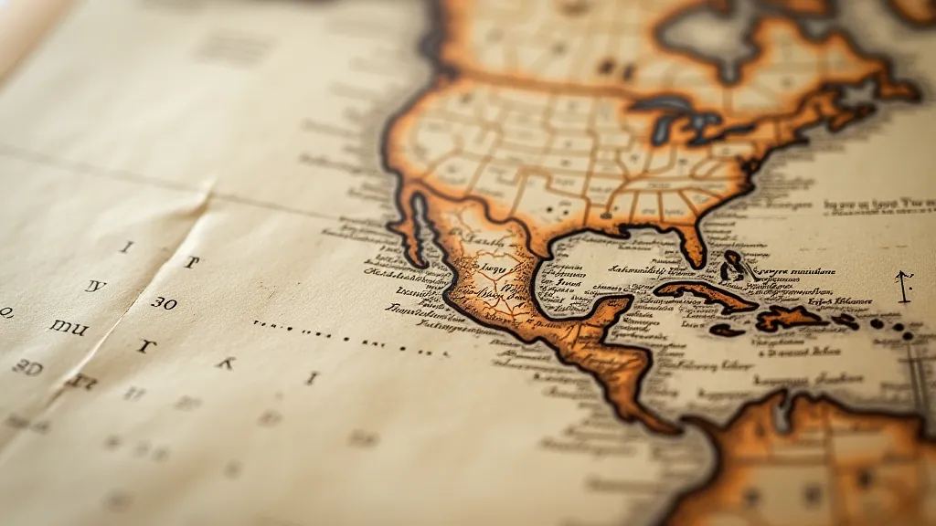Detailed coastline on an old map
