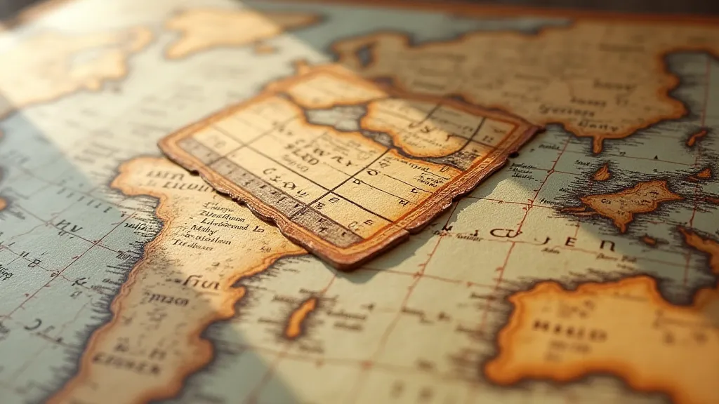 Detailed section of a vintage world map
